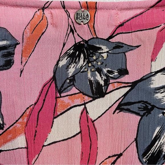 Billabong NWT Sittin Pretty Floral Long Bell Sleeve Romper Tie-front in Pink, M - Picture 11 of 15